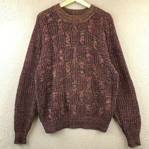 Vintage J. RIGGINS Mens Multicolor Textured Knit Sweater Size S